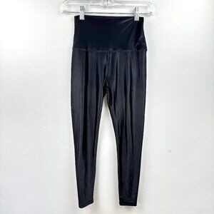 Beyond Yoga Black Shiny Legging Faux Leather High Waisted Shiny, Size M